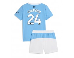 Manchester City Josko Gvardiol #24 Hemmaställ Barn 2025-26 Kortärmad (+ Korta byxor)